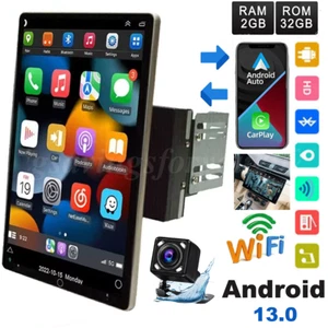Rotatable 10.1" Android 13 Touch Screen Car Stereo Radio GPS WIFI BT Double 2DIN - Picture 1 of 15