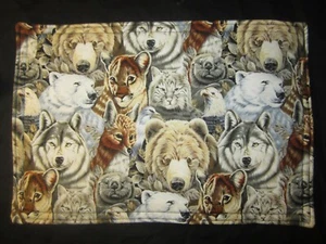 ANIMAL BEAR WOLF FOX HANDMADE FABRIC INSULATED CASSEROLE DISH TABLE HOTPAD - Picture 1 of 1