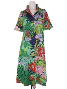 Abito Da Donna Floreale Taglia M Vintage Anni 60 Midi Svasato Made In Italy - Picture 1 of 10