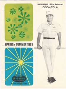 Frühjahr Sommer 1967 Coca-Cola Coke Abfüller Lieferung Uniformen Riverside Co. Flyer - Bild 1 von 2