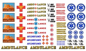 Maßstab 1:24 1:25 G Modell Krankenwagen Schilder Markierungen Wasserrutsche Decals - Bild 1 von 1