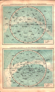 Celestial maps, nice pair, 1904