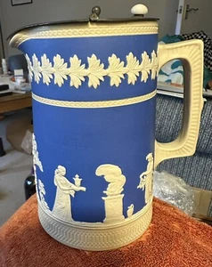 C1900 COPELAND SPODE JASPER WARE PEWTER LIDDED JUG - Picture 1 of 10