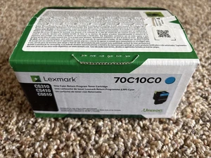 Lexmark 70C10C0 CYAN Toner Cartridge For CS310 CS410 CS510 New Sealed - Picture 1 of 2