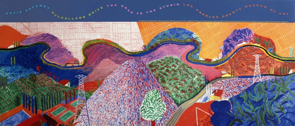 HOCKNEY, DAVID DAVID HOCKNEY Mulholland Drive: The Road to the Studio 16.75" x 39" Poster 2010