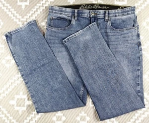 Eddie Bauer Mens Jeans W36 L31 Voyager Flex Blue Dyed Cotton Stretch Zip Fly... - Imagen 1 de 24