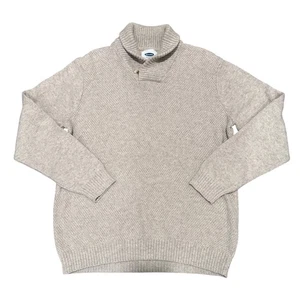 Old Navy Shawl Collar Knit Sweater Beige Cotton Wool Blend XL Preppy Outerwear - Picture 1 of 7