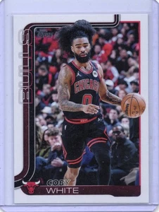 2025-26 Topps Basketball -  Coby White #34 Chicago Bulls  - Picture 1 of 2