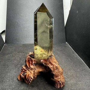 Obelisco de cuarzo citrino natural 630 g cristal punto de energía decoración Reiki + soporte - Imagen 1 de 9