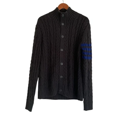 Cárdigan Gap Para Hombres Talla L Gris Tejido con Cable Pescador Grueso Preppy Academia Años 90 Y2K Foto 1 de 4