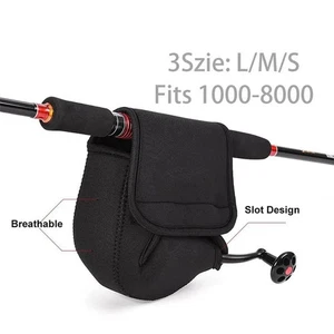 Cubierta de carrete de pesca de neopreno S/m/l bolsa impermeable para estuche de rueda giratoria - Imagen 1 de 26
