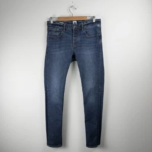 Pantalones de mezclilla Pretty Green Castlefield para hombre W32 L32 azul marino calce ajustado - Imagen 1 de 13