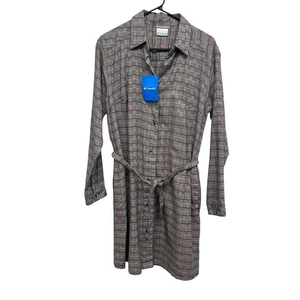 Columbia Molly Hideaway Flannel Dress Plaid Button Down Gorpcore Outdoor S - Picture 1 of 8