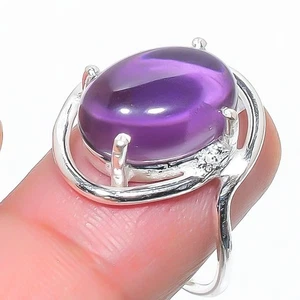Purple Amethyst Gemstone 925 Sterling Silver Jewelry All Size Ring For Gift - Picture 1 of 1