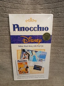 DISNEY NEW sealed VINTAGE Pop-up Hardcover Book Pinocchio Deluxe Read-Along gift - Picture 1 of 3