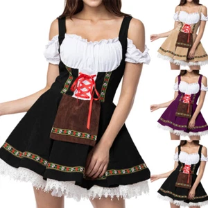 Fancy Dress German Bavarian Dirndl Women Oktoberfest Costume Beer Maid S-3XL - Picture 1 of 20