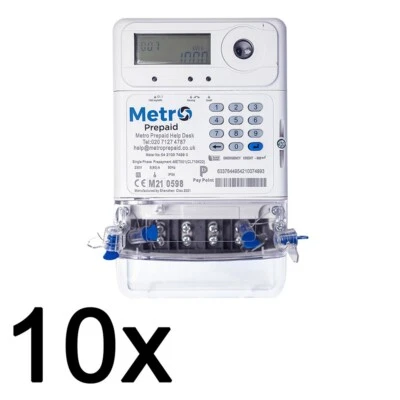 10x Metro MET001 Digital Prepaid Electric Meter Single Phase 80A IP54 - Image 1 of 3