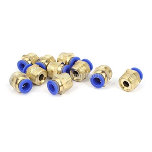 A● 10Pcs Tube OD 8mm x 3/8BSP Push In Quick Release Air Fitting Connector - Picture 1 of 3