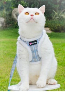 Soft CAT Harness and Leash set for Small Puppy Dogs Warm Fleece Pet Walking Vest - Picture 1 of 12