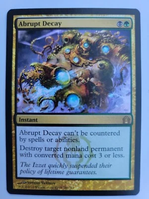 Unplayed Abrupt Decay  Ravnica #141 Qimira Magic MTG  Free Ship/soft/hard Case - Image 1 of 2