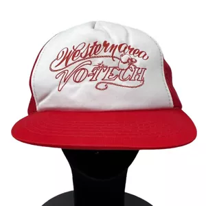 Western Area Vo-Tech Vintage Mesh Back Trucker Snapback Hat Cap Hanes Headwear - Picture 1 of 10