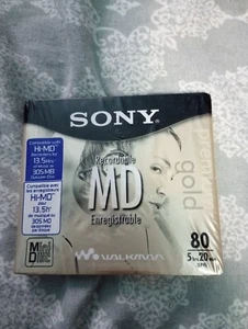 NEW SEALED SONY MINIDISC 80 PREMIUM GOLD. MD. 5 hours 20 minutes. 5 hrs 20 min. - Picture 1 of 2