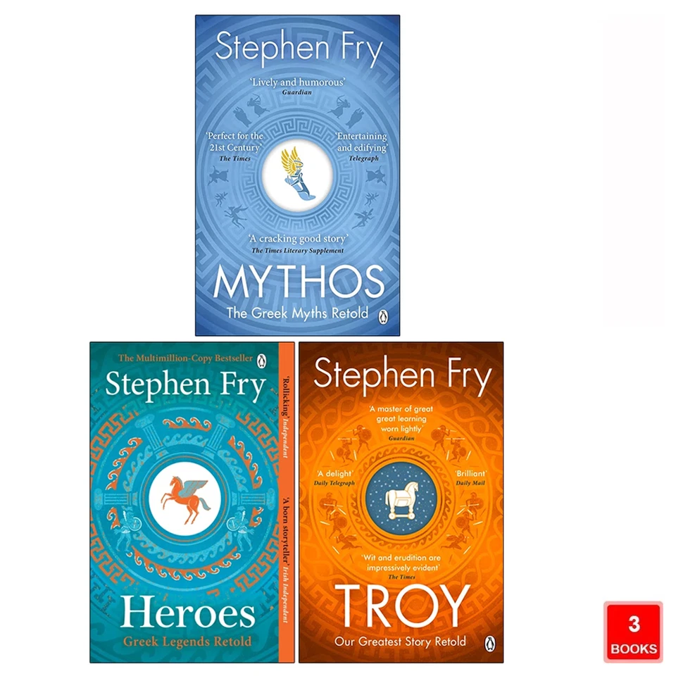 Stephen Fry Greek Myths Series Collection 2 Books Set (hardback) Troy and Heroes