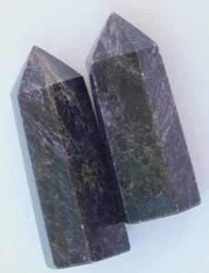 Ende der Flourit Türme Punkte ZWEI schwarz lila natürliche Kristalle Reiki A - Bild 1 von 11