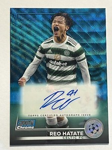 2023 Topps Stadium Club UEFA Reo Hatate Autograph Celtic FC Auto BLUE WAVE #/75