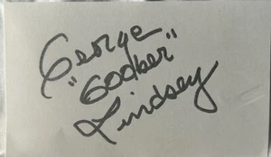 George Lindsey as Goober Signature on Index Card Original - Picture 1 of 2