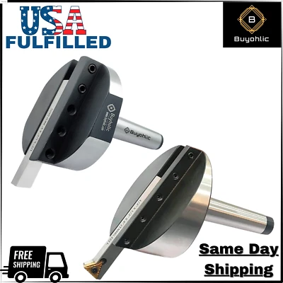 BUYOHLIC 4" Fly Cutter with TNMG16 Carbide Indexable Tip & HSS Tool Bit-USA FULFILLED