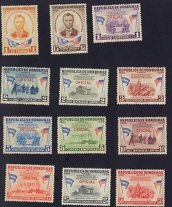 HONDURAS 1959 CO98-CO109 POSTA AEREA SET UFFICIALE MINT MLH - Foto 1 di 1