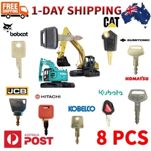 8 Kobelco Logo K250 Excavator Keys Set Digger Plant Holland Kawasaki Loader - Picture 1 of 10