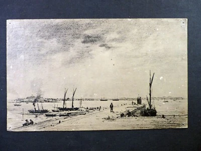 MAXIME LALANNE Lithographie - Vue d'un port à identifier - Photo 1/2