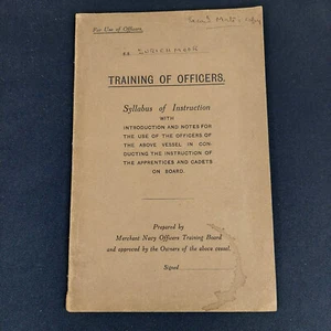 S.S. Zurichmoor - Libro de entrenamiento de oficiales - Copia de segundo compañero - hundido 1942 - Imagen 1 de 3