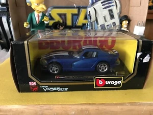 Burago Dodge Viper GTS Coupe 1:24 Diecast Metal Model Car Metallic Blue B537 - Picture 1 of 14
