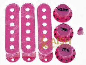 Purple ST Style Knobs,ST Single Coil Pickup Covers and 5 Way Switch Tip - Picture 1 of 2