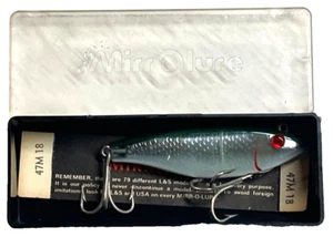 Mirrolure 47M-18D Vintage Red Eye Green Back Silver Shiner 3.75" Sinker - Picture 1 of 19
