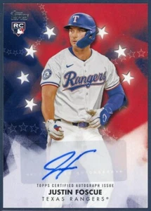 Justin Foscue 2024 Topps Update RC Baseball Stars Auto Texas Rangers Rookie - Picture 1 of 2