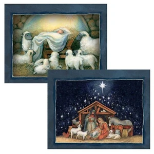 LANG Krippe sortiert zwei Set Weihnachtskarten von Susan Winget, 2 einzigartige Desi... - Bild 1 von 4