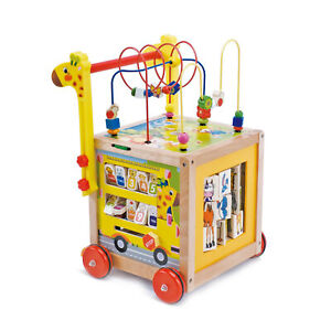 Lauflernwagen Kleinkinder Lauflernhilfe höhenverstellbar Holzspielzeug bunt
