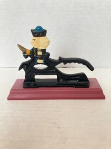 Vintage Cast Iron Table Top Nut Cracker Multi Color 7.375" Soldier Hand Painted - Picture 1 of 6