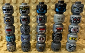 25x Lego Gray Minifigure Heads Lot Y - Picture 1 of 1