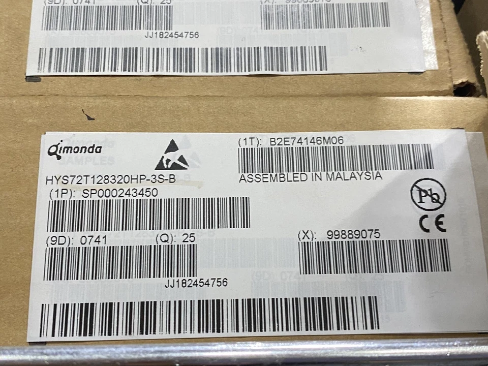 Box of 25 Qimonda HYS72T128320HP-3S-B 1GB DDR2 Original -Contact us for quantity - Image 1 of 1