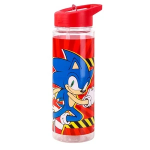 Sonic The Hedgehog Plastic Water Bottle With Straw Sports Bottle Canteen - Picture 1 of 4