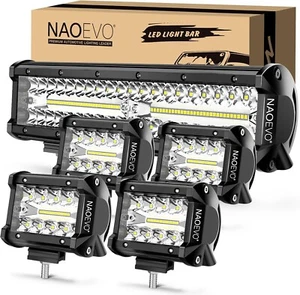 Luces antiniebla LED 12" para Jeep Wrangler, camión, tractor 200W + 4 faros UTV - Imagen 1 de 9