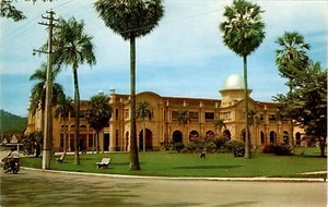 railway station, Ipoh, Malaysia, vintage image, activity, trains, archi Postcard - Picture 1 of 2