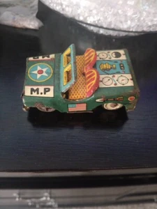 Vintage 1950s Military Tin Litho Toy Jeep - Picture 1 of 1