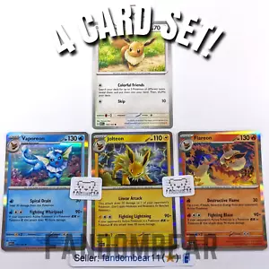 EEVEELUTION COLLECTION SET 4 carte 2023 scarlatto e viola 151 HOLO POKEMON - Foto 1 di 8