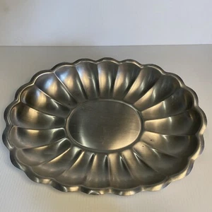Reed and Barton Pewter P310 Holiday Bowl Dish 15” x 11” oval scalloped edge - Picture 1 of 16